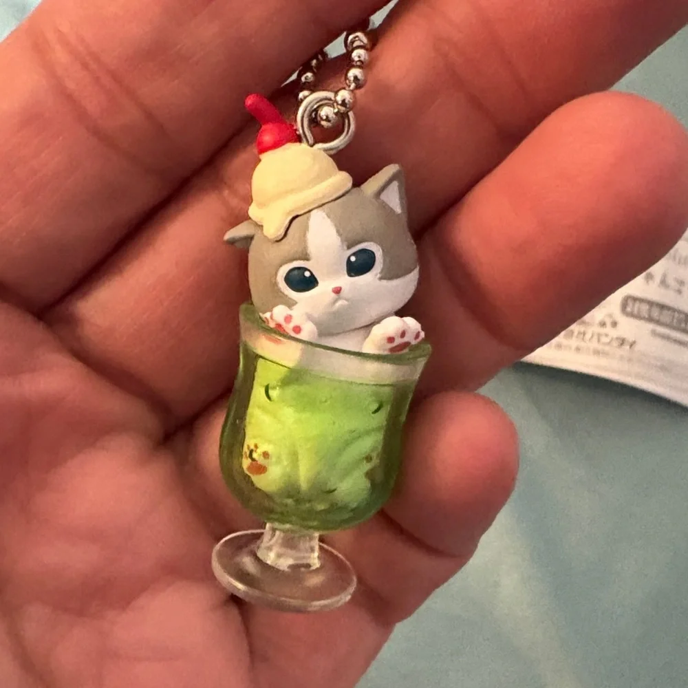 Mofusand Cat In Cream Soda Swing Mascot Series Bandai 2-Inch Key Chain